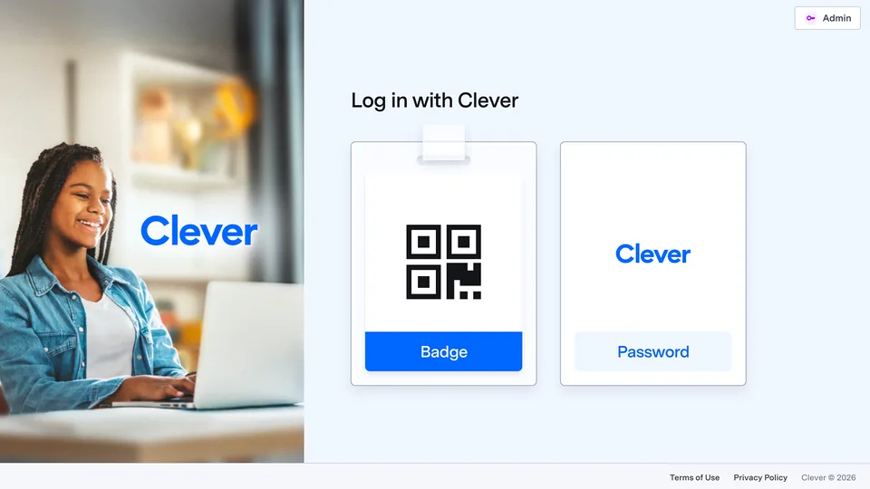 The Chess Magic login page with the Clever badge and password options