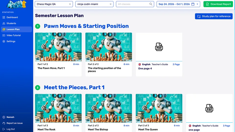 Choosing the first lesson