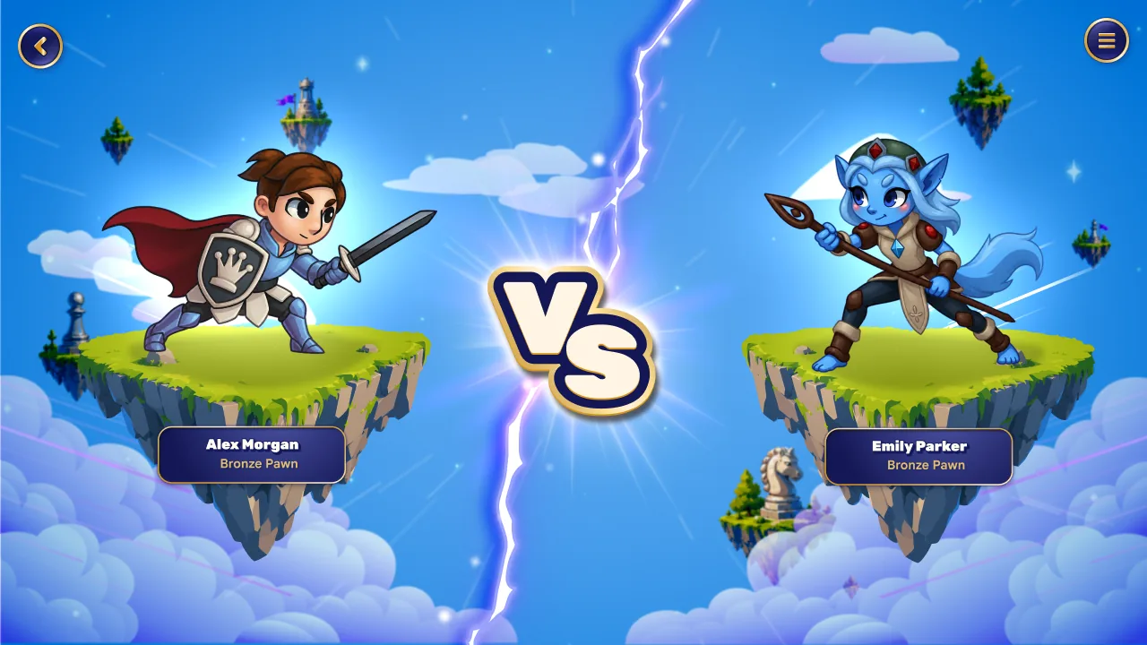 a match intro: two players face off before a game